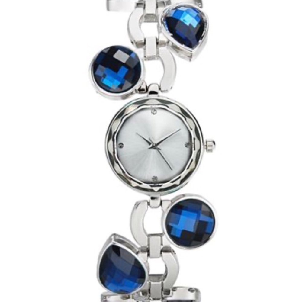 Women’s Blue Glass Stone Watch NWOT